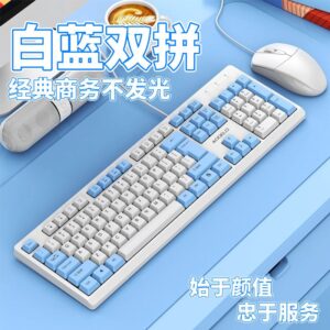 White & Blue Color Classic Keyboard